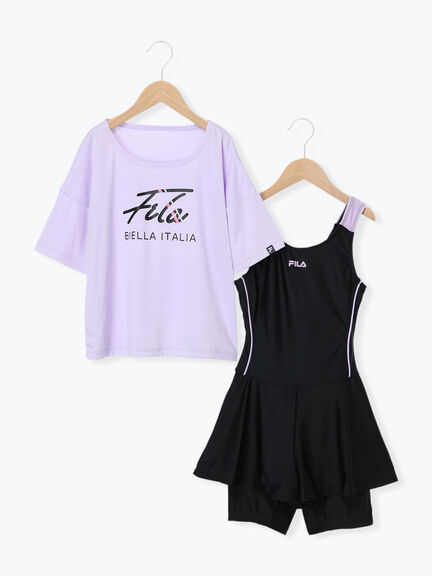 断捨離中様　Fila ロゴTシャツL＆FILAフリルスカートМセット FILA】Tシャツセットオンスクール（サックスブルー/パープル/雑貨
